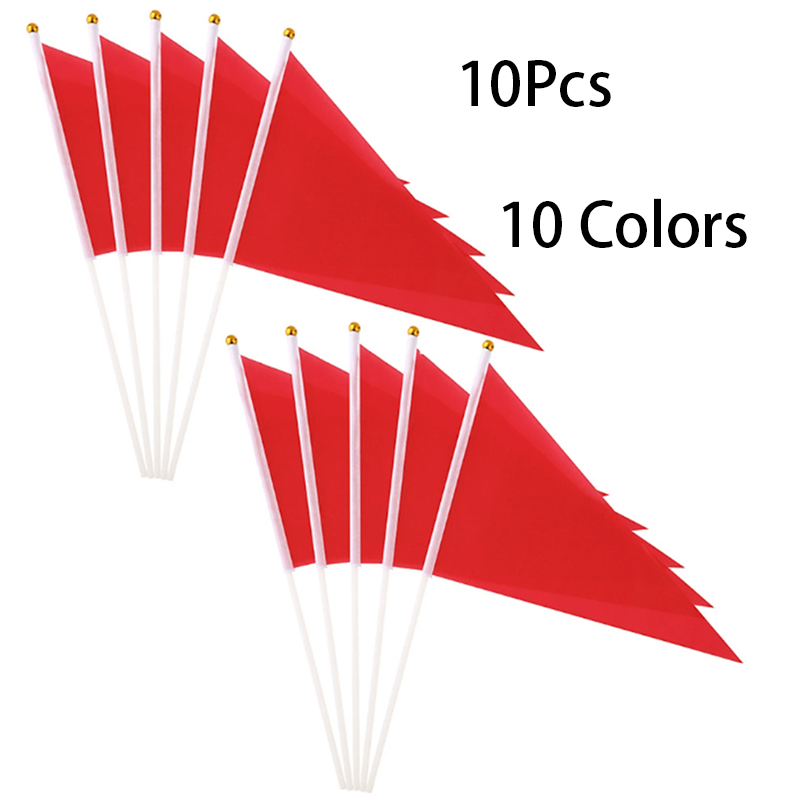 Yard Sign Blank - 10 Buah Bendera Segitiga Warna-warni dengan