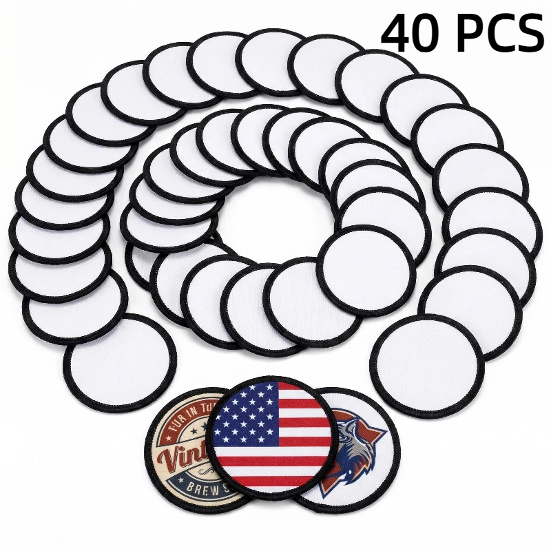 Hat Sublimation Blank - 40 Buah Patch Sublimasi Kain untuk
