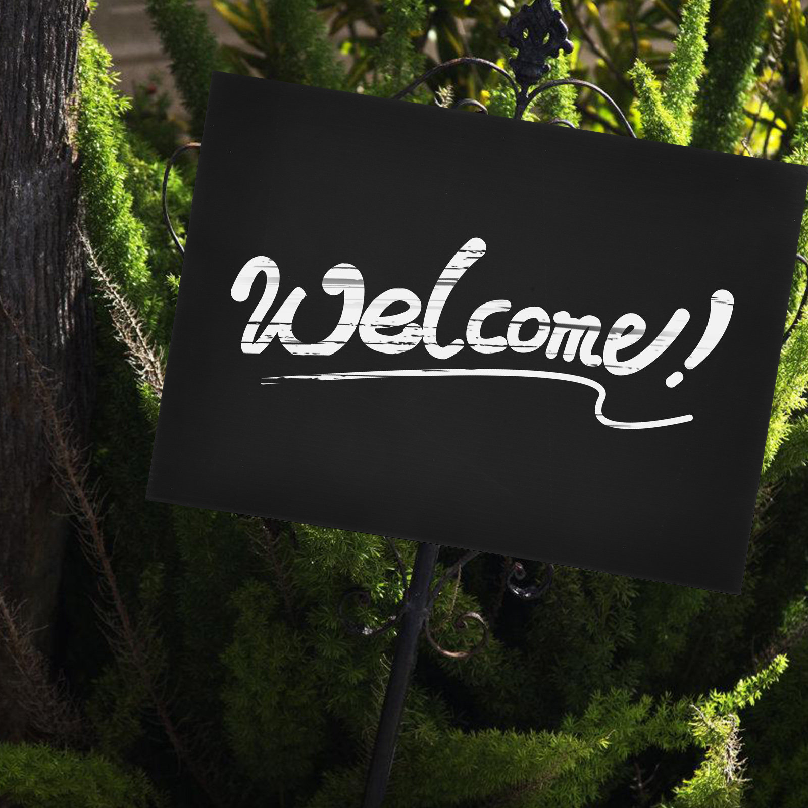 Yard Sign Blank - 2Pcs Papan Tanda Taman Hitam Ramping